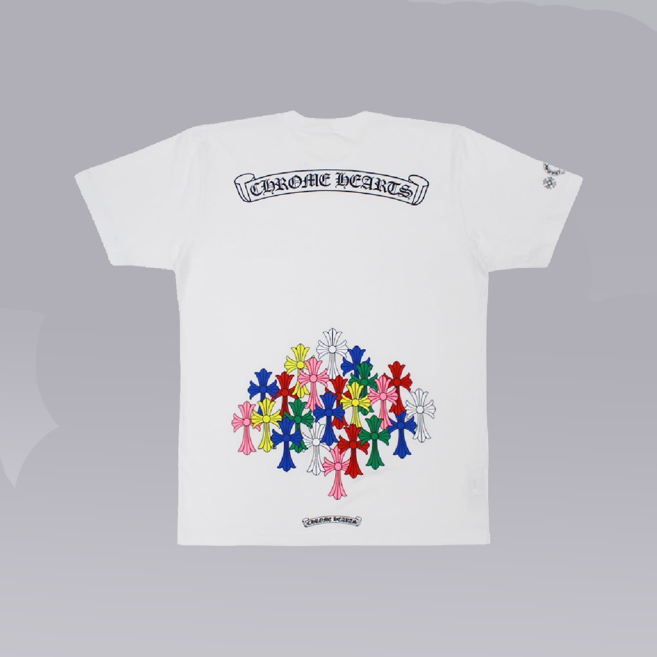White/Multicolor CROSS CHROMEHEART T-SHIRT - SoloraHQ
