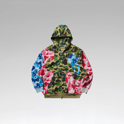 BAPE ABC Camo Patchwork Relaxed Fit Zip Hoodie 'Multicolor'