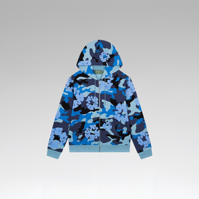 Denim Tears The Wreath Zip Hoodie 'Blue Camo'