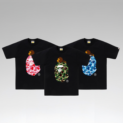 BAPE ABC Camo Milo On Big Ape Tee 'White'
