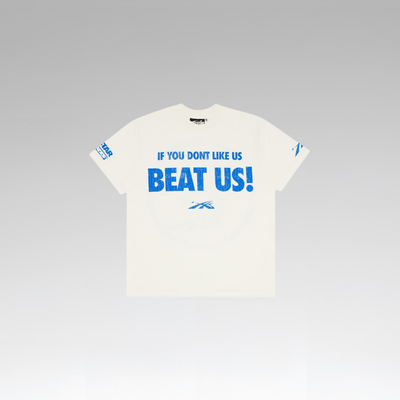 Hellstar Beat Us! T-Shirt 'White/Blue'