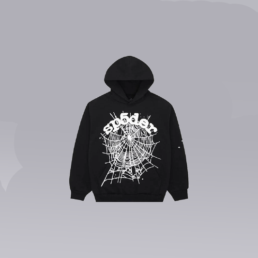 Black SP5DER HOODIE - SoloraHQ