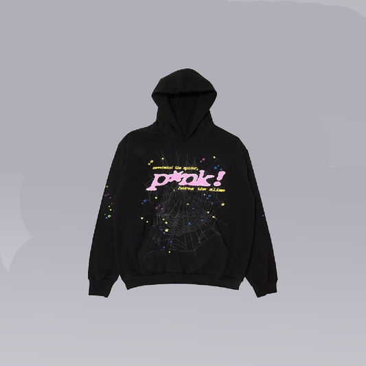 Black SP5der P*Nk HODDIE - SoloraHQ