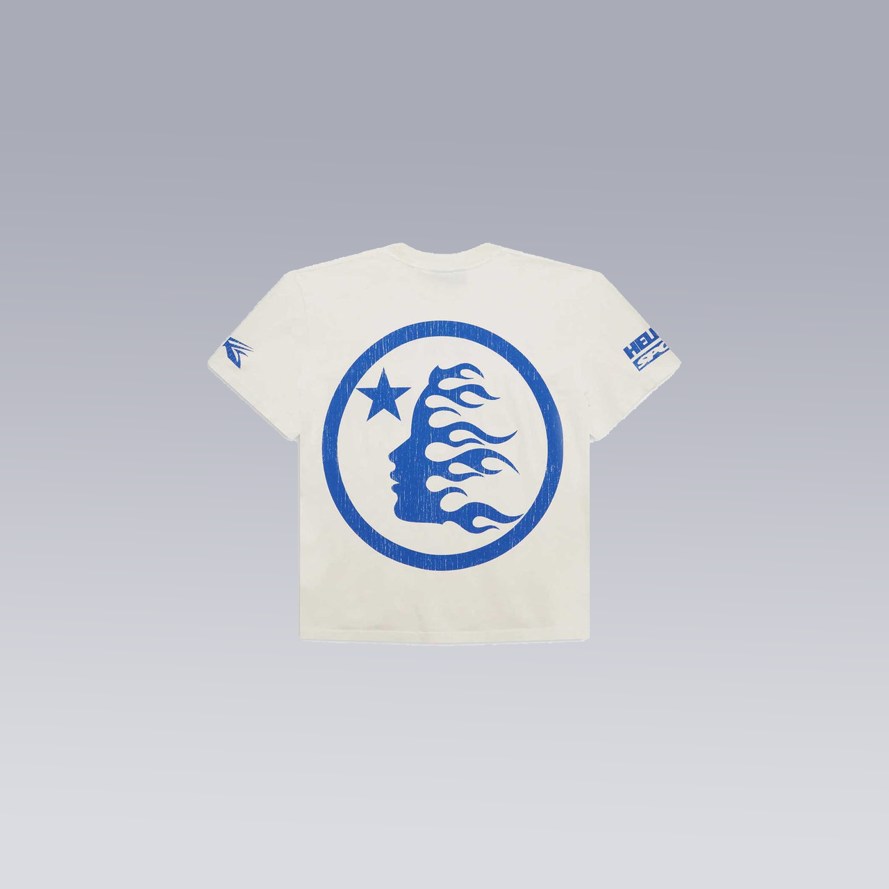 White/Blue HELLSTAR BEAT US! T-SHIRT - SoloraHQ