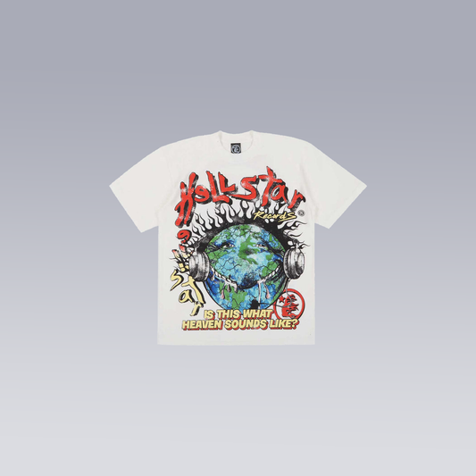 White HELLSTAR HEAVEN ON EARTH T-SHIRT - SoloraHQ
