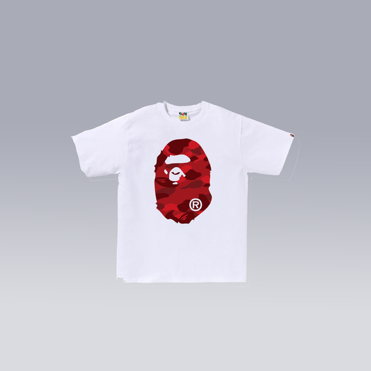 White/Red BAPE T-SHIRT - SoloraHQ